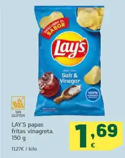 HiperDino LAY'S papas fritas vinagreta. oferta