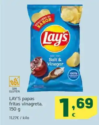HiperDino LAY'S papas fritas vinagreta. oferta