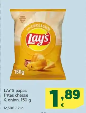 HiperDino LAY'S papas fritas chesse & onion oferta