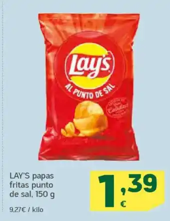 HiperDino LAY'S papas fritas punto de sal oferta