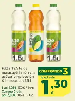 HiperDino FUZE TEA té de maracuyá, limón sin azúcar o melocotón & hibisco oferta