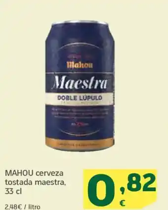 HiperDino Mahou cerveza tostada maestra, oferta