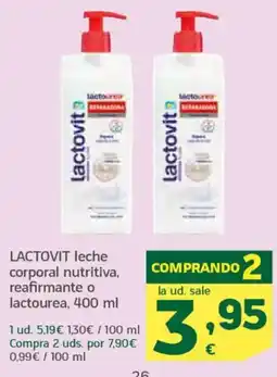 HiperDino LACTOVIT leche corporal nutritiva, reafirmante o lactourea oferta
