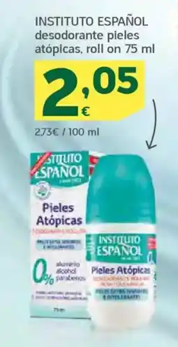 HiperDino INSTITUTO ESPAÑOL desodorante pieles atópicas, roll on oferta