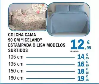 E.Leclerc Iceland - colcha cama 90 cm iceland estampada o lisa modelos surtidos oferta