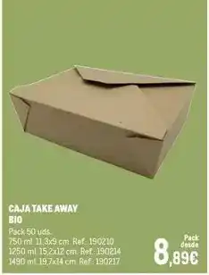 Makro Bio - caja take away bio oferta