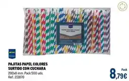 Makro Pajitas papel colores surtido con cuchara oferta