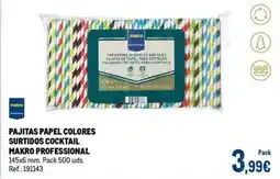 Makro Makro - pajitas papel colores surtidos cocktail oferta