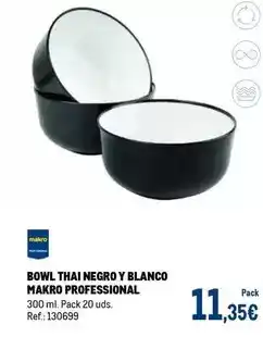 Makro Makro - bowl thai negro y blanco oferta