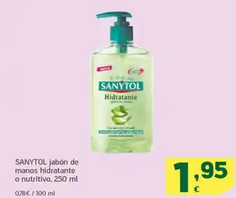 HiperDino SANYTOL jabón de manos hidratante o nutritivo oferta