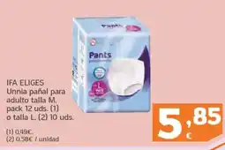HiperDino IFA ELIGES Unnia pañal para adulto talla M, o talla L oferta