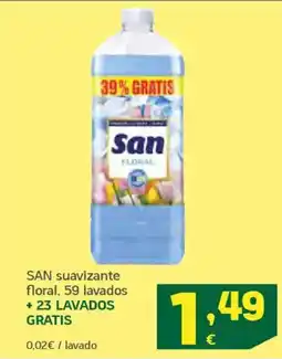 HiperDino SAN Suavizante floral, 59 lavados + 23 lavados gratis oferta