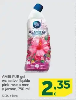 HiperDino AMBI PUR gel wc active líquido pink rose o men y jazmín oferta