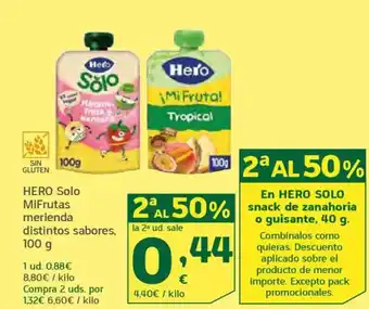 HiperDino HERO Solo MiFrutas merienda distintos sabores oferta