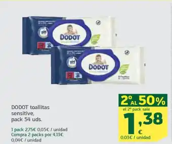 HiperDino DODOT toallitas sensitive, oferta