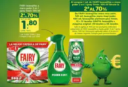 HiperDino FAIRY lavavajillas a mano poder 3 en 1 spray limón oferta