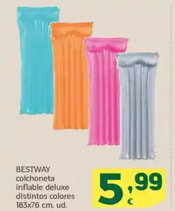 HiperDino Bestway colchoneta inflable deluxe distintos colores 183x76 cm oferta