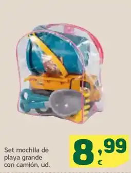 HiperDino Set mochila de playa grande con camión oferta