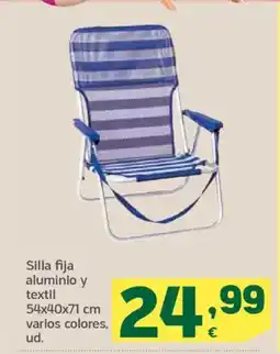 HiperDino Silla fija aluminio y textil 54x40x71 cm varios colores, oferta