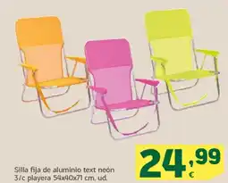 HiperDino Silla fija de aluminio text neón 3/c playera 54x40x71 cm oferta
