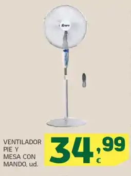 HiperDino Ventilador pie y mesa con mando oferta