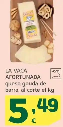 HiperDino La vaca afortunada queso gouda de barra oferta
