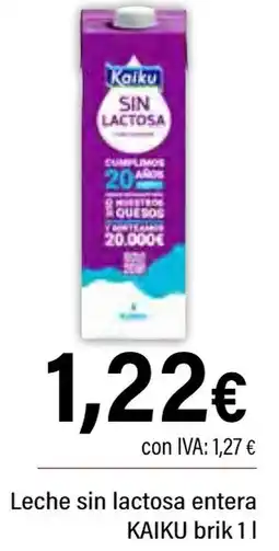 Cash Ifa KAIKU Leche sin lactosa entera oferta