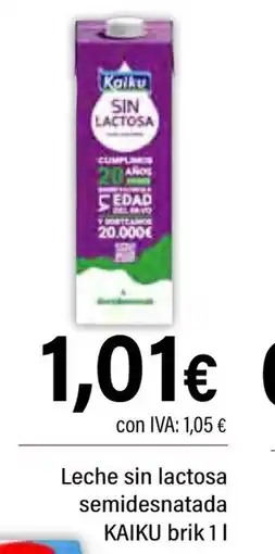 Cash Ifa KAIKU Leche sin lactosa semidesnatada oferta