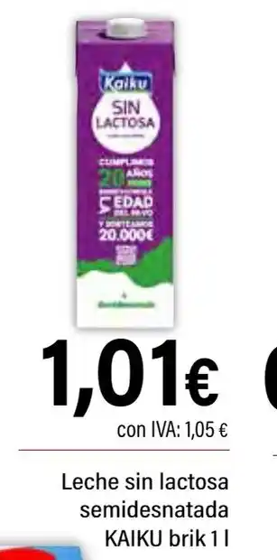 Cash Ifa KAIKU Leche sin lactosa semidesnatada oferta