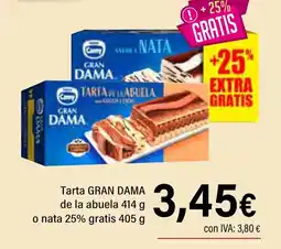 Cash Ifa Tarta gran dama de la abuela o nata 25% gratis oferta