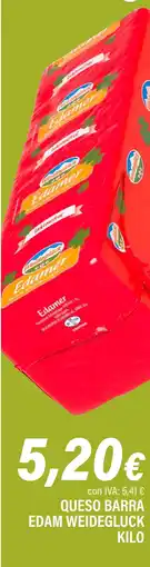 Cash Ifa Queso barra edam weidegluck oferta