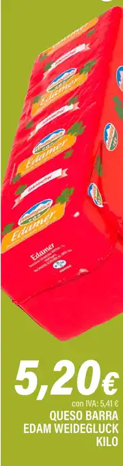 Cash Ifa Queso barra edam weidegluck oferta