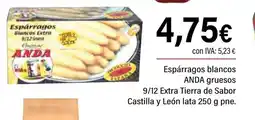 Cash Ifa ANDA Espárragos blancos gruesos 9/12 Extra Tierra de Sabor Castilla y León oferta