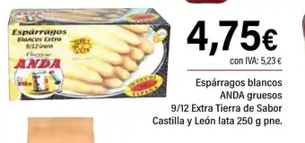 Cash Ifa ANDA Espárragos blancos gruesos 9/12 Extra Tierra de Sabor Castilla y León oferta