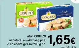Cash Ifa CORTIZO Atún al natural ol-240 154 g pne. o en aceite girasol . oferta