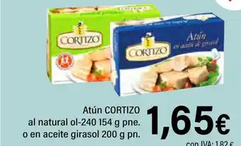 Cash Ifa CORTIZO Atún al natural ol-240 154 g pne. o en aceite girasol . oferta