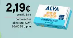 Cash Ifa ALVA Berberechos al natural 60/80 oferta