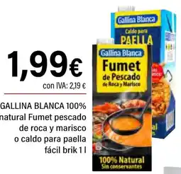 Cash Ifa GALLINA BLANCA 100% natural Fumet pescado de roca y marisco o caldo para paella fácil oferta