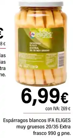Cash Ifa IFA ELIGES Espárragos blanco muy gruesos 20/35 Extra frasco oferta