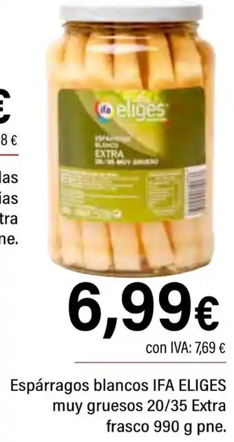 Cash Ifa IFA ELIGES Espárragos blanco muy gruesos 20/35 Extra frasco oferta