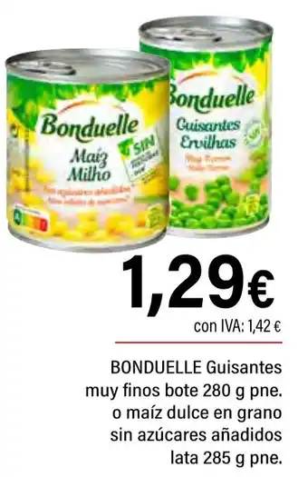 Cash Ifa BONDUELLE Guisantes muy finos bote 280 g pne. o maíz dulce en grano sin azúcares añadidos oferta
