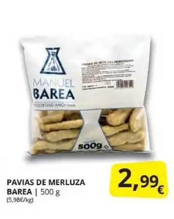 Supermercados MAS Pavias De Merluza Barea 500g oferta