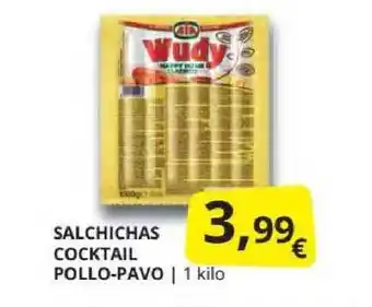 Supermercados MAS Salchichas Cocktail Pollo-pavo oferta