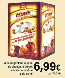 Cash Ifa GIMAR Mini magdalena rellena de chocolate envase individual oferta