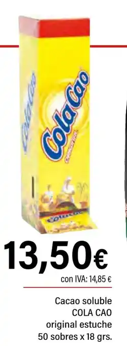 Cash Ifa COLA CAO Cacao soluble original estuche 50 sobres x 18 grs. oferta