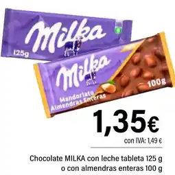 Cash Ifa MILKA Chocolate con leche tableta o con almendras enteras oferta