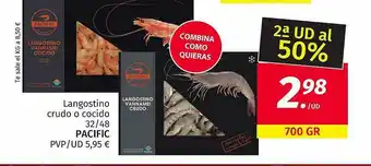 Maskom Supermercados 2a Ud Al 50% Langostino Crudo O Cocido 32 48 Pacific oferta