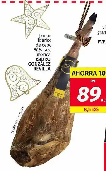 Maskom Supermercados Jamón Ibérico De Cebo 50% Raza Ibérica Isidro González Revilla oferta