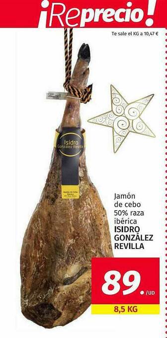 Maskom Supermercados Jamón De Cebo 50% Raza Ibérica Isidro González Revilla oferta