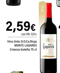 Cash Ifa MONTE LAGARES Vino tinto D.O.Ca.Rioja Crianza oferta